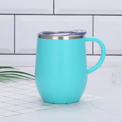 12 oz Stainless Steel Insulated Mug With Handle and Lid