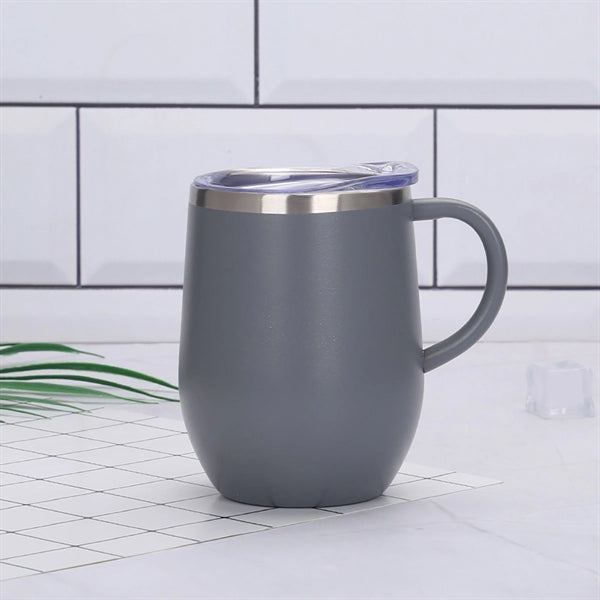 12 oz Stainless Steel Insulated Mug With Handle and Lid