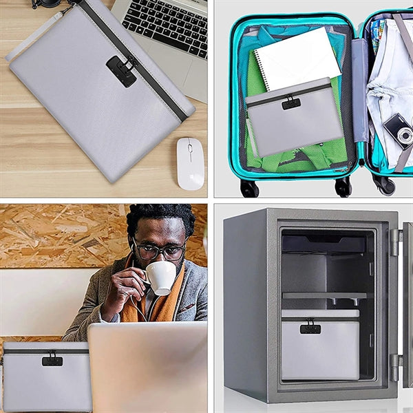 Custom Waterproof and Fireproof Document Bag with Combinatio