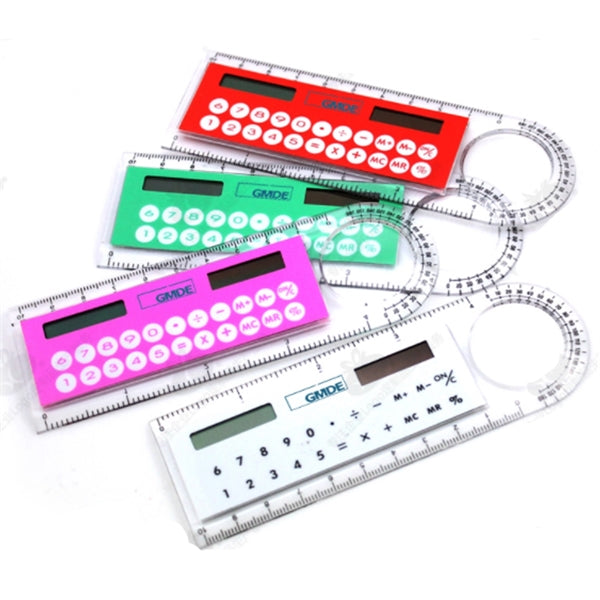 Mini Solar Transparent Ruler Calculator with Magnifier