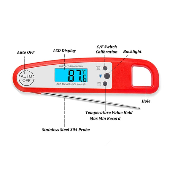 Instant Read Meat Thermometer for Grill and Cooking