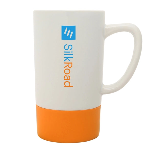 18 oz. Silicone Base Ceramic Dishwasher-Safe Mug with Handle