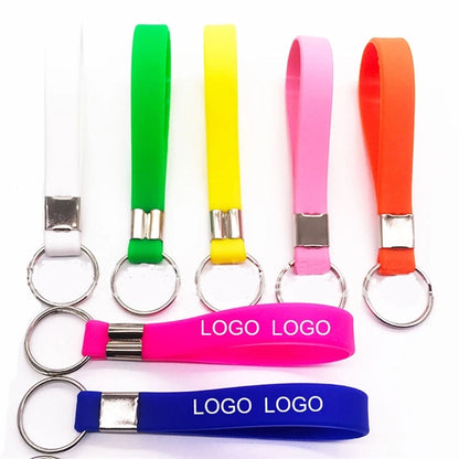 Silicone wristband keychain key tag