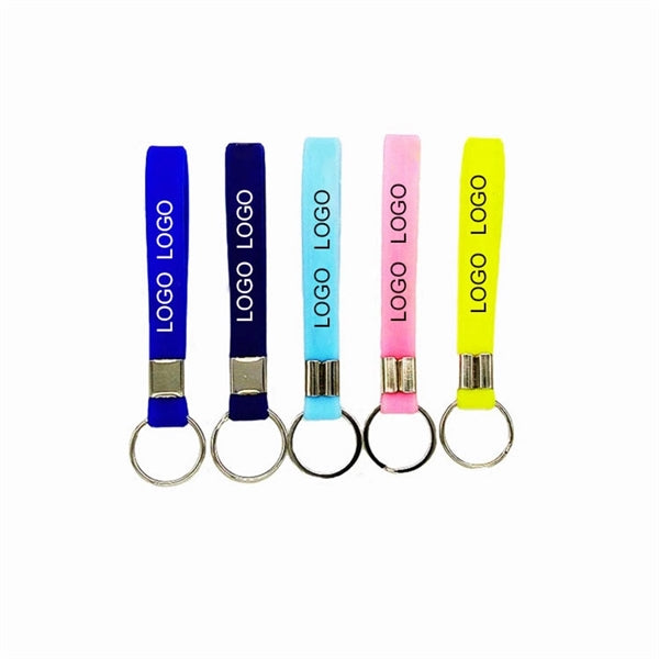 Silicone wristband keychain key tag