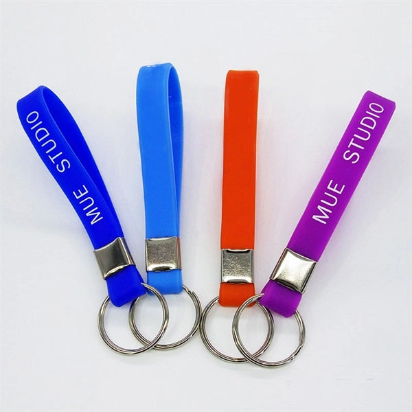 Silicone wristband keychain key tag