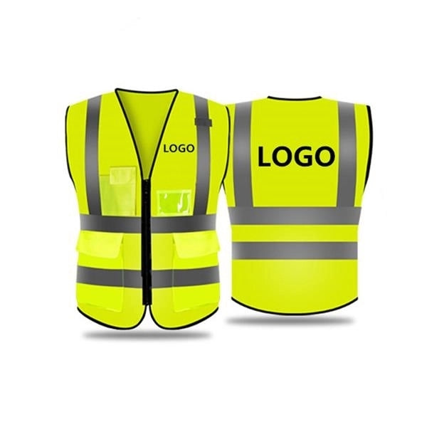 Safety Reflective Vest With Pockets and Zipper