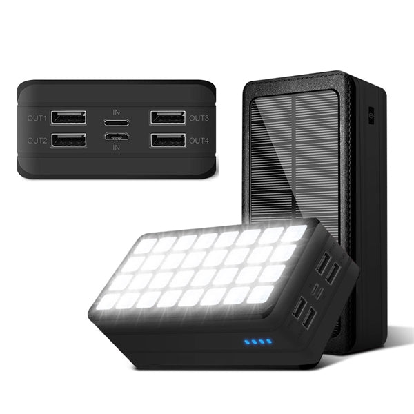 50,000 mAh Solar Wireless Charging Bank With Flashlight