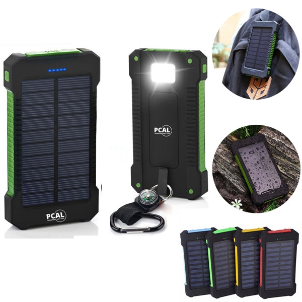 10,000 mAh Solar Charging Bank With Flashlight