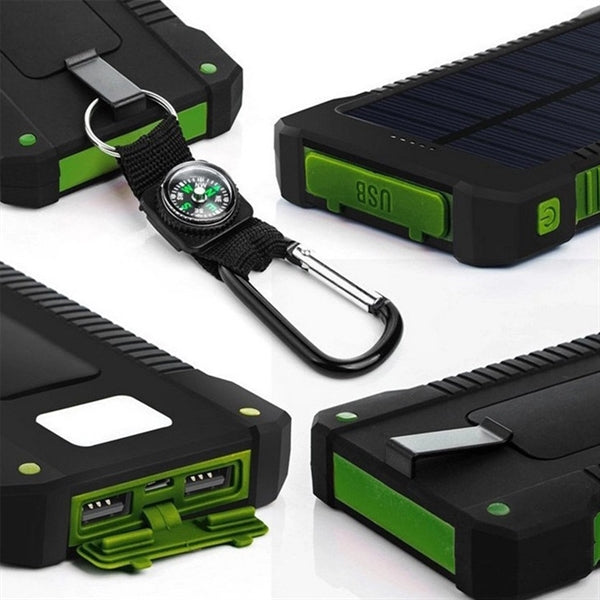 10,000 mAh Solar Charging Bank With Flashlight