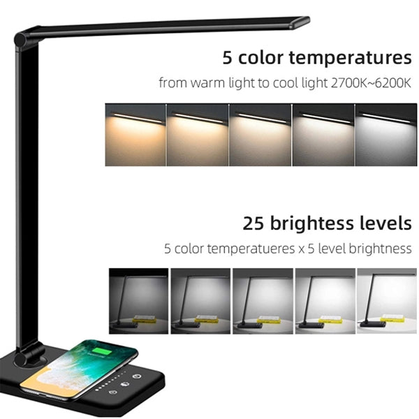 Study LED Desk Lamp with USB Charging Port and Calendar