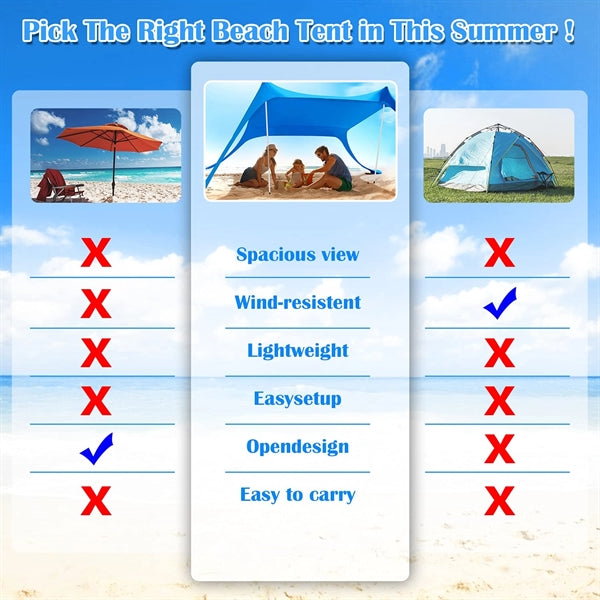 Pop Up Beach Tent Sun Shade for Camping Trips