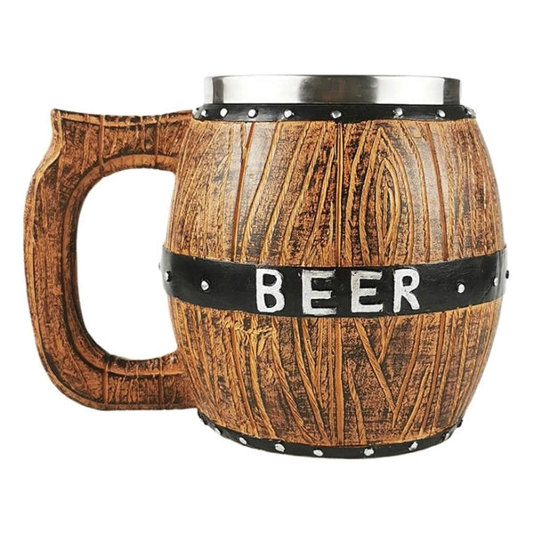 15 oz  Stainless Steel Barrel Beer Mug