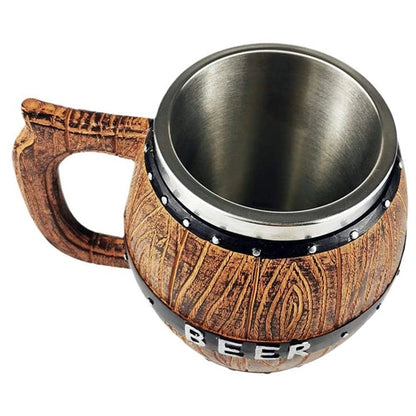 15 oz  Stainless Steel Barrel Beer Mug
