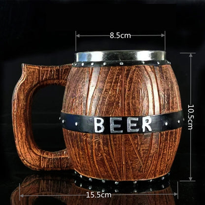 15 oz  Stainless Steel Barrel Beer Mug