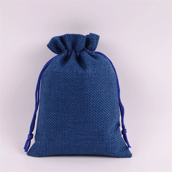 5"x7" colorful Burlap Drawstring Pouches