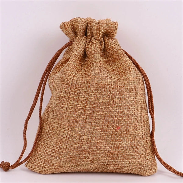 5"x7" colorful Burlap Drawstring Pouches