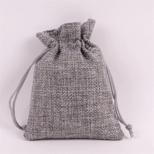 5"x7" colorful Burlap Drawstring Pouches