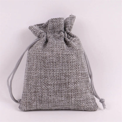 5"x7" colorful Burlap Drawstring Pouches