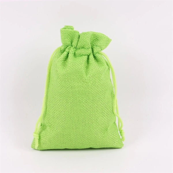 5"x7" colorful Burlap Drawstring Pouches
