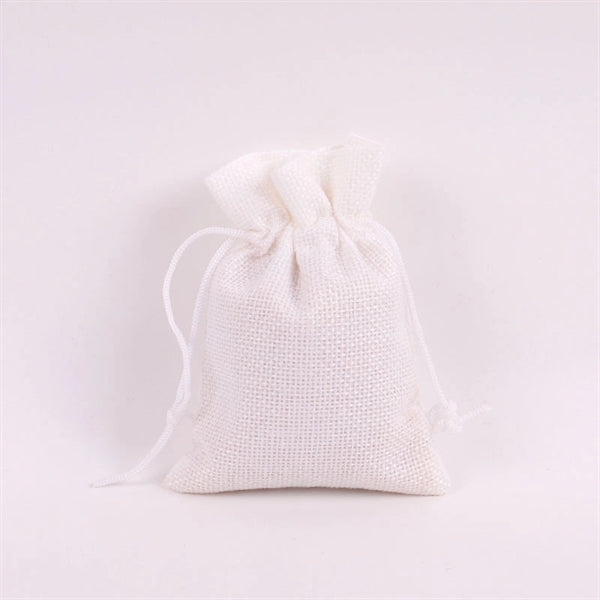 5"x7" colorful Burlap Drawstring Pouches