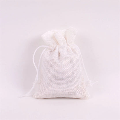 5"x7" colorful Burlap Drawstring Pouches