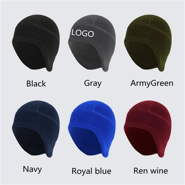 Fall Winter Polar Fleece Hat Double-Layer Lengthened Ear cap