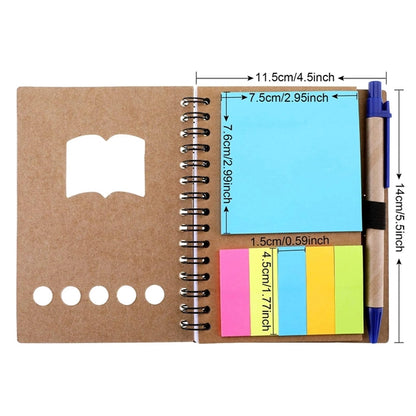 Spiral Notebook with Pen In Holder and Tabs