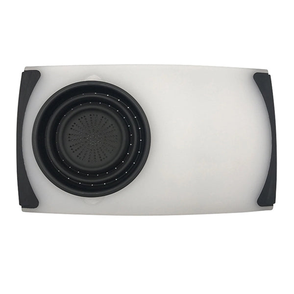Collapsible Cutting Board with Colander