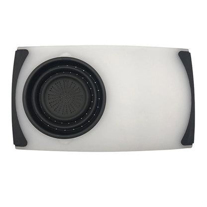 Collapsible Cutting Board with Colander