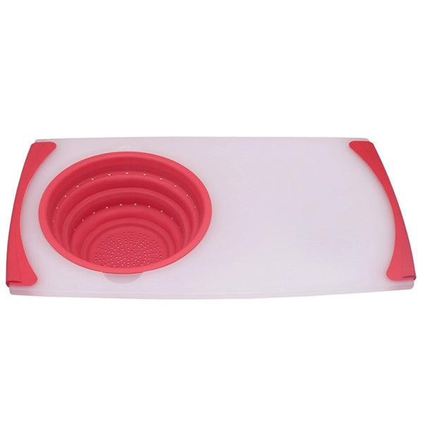 Collapsible Cutting Board with Colander