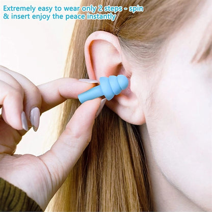 Silicone Ear Plugs for Sleeping Noise Reduction