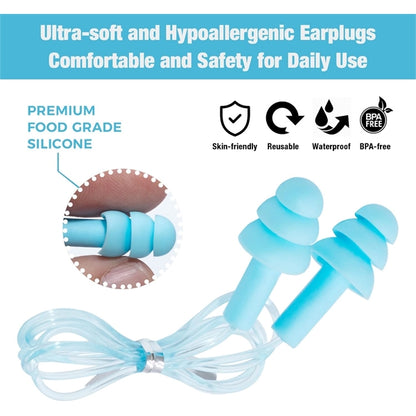 Silicone Ear Plugs for Sleeping Noise Reduction