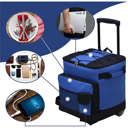 Rolling Cooler Bag with Wheels-40bl