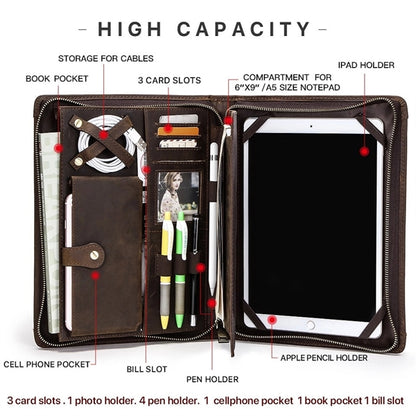 Vintage Leather Laptop Multi-function Portfolio Bag