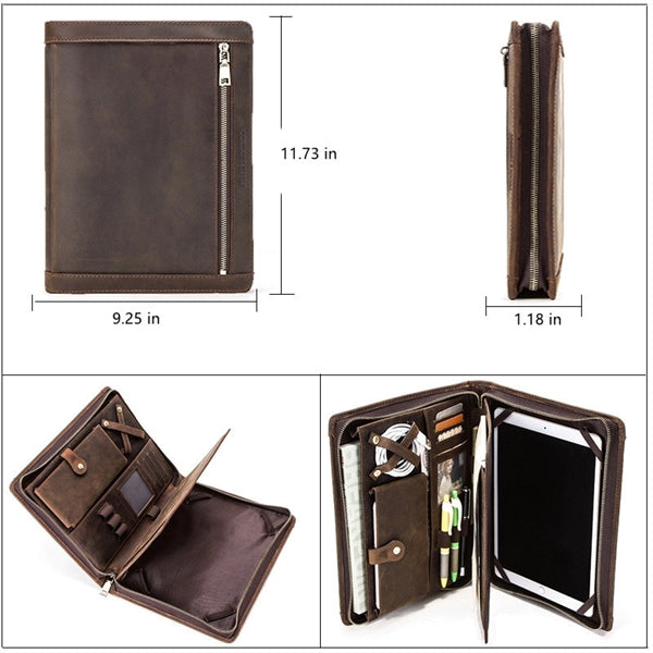 Vintage Leather Laptop Multi-function Portfolio Bag