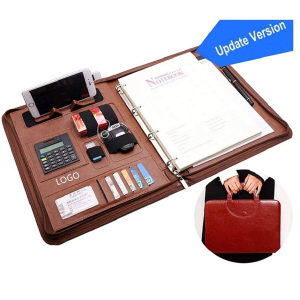 Leather Folder A4 Document Holder Portfolio
