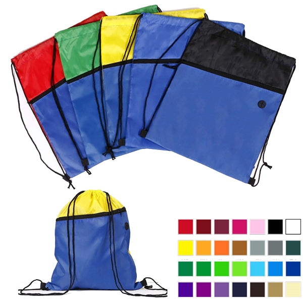 Drawstring Backpack With Zipper