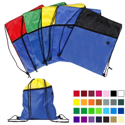 Drawstring Backpack With Zipper