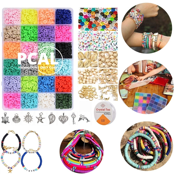 4000pcs Clay Beads for Jewelry Bracelet DIY Craft Kit