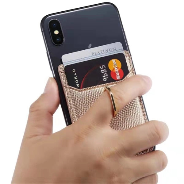 Card Holder with Metal Ring Phone Stand