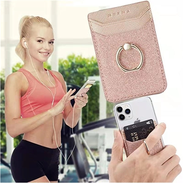 Card Holder with Metal Ring Phone Stand