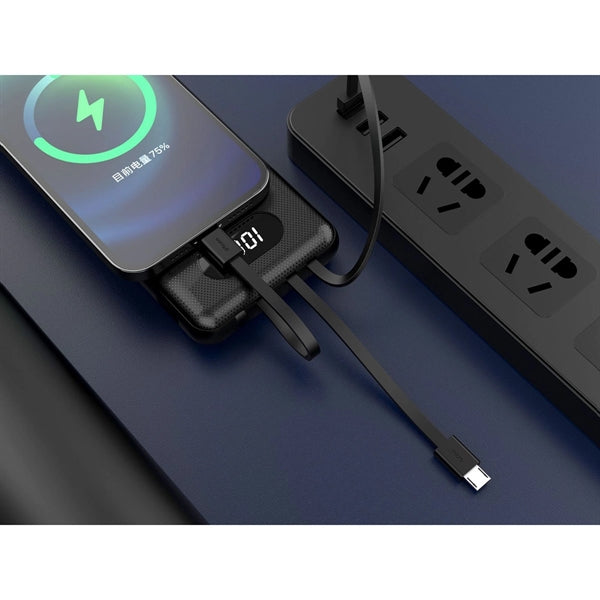Qi Wireless Charger Built in Cables Power Bank 10000mah