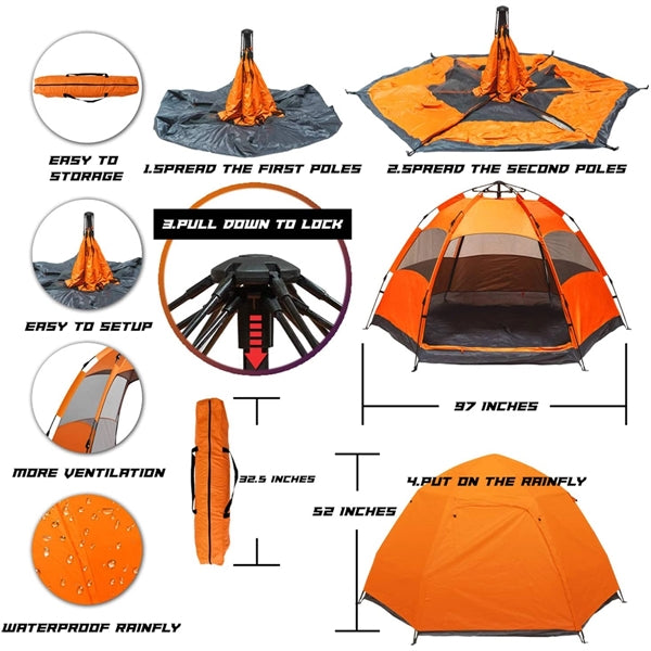 Instant Pop Up Family Camping Tent