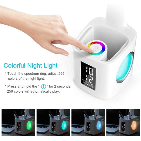 Study LED Desk Lamp with USB Charging Port and Calendar