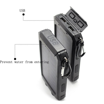Solar 12000Mah Power Bank With Led Light And Usb