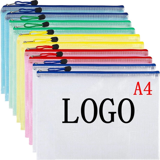 Letter A4 PVC Waterproof Zipper File Bag