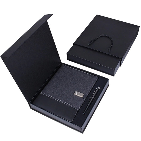 LED LOGO 8000mAh Charging NoteBook with USB Drive Gift Set
