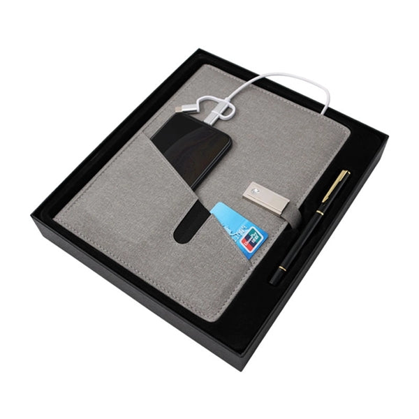 LED LOGO 8000mAh Charging NoteBook with USB Drive Gift Set
