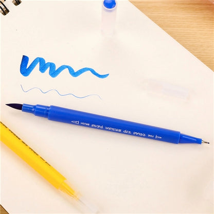 Dual Brush Marker Pens 12 Colors Set