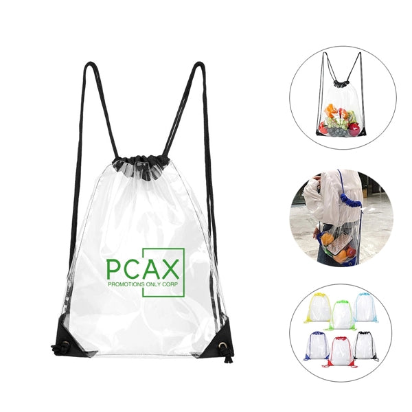 Clear Plastic Drawstring Bag